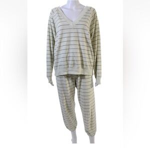 THE GREAT. Soft velour Striped Lounge Set.  M/2